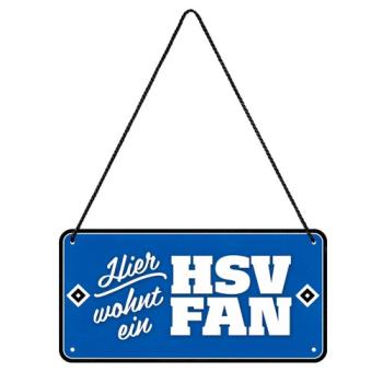 Hamburger SV HSV Blechschild Kordel ca. 10 x 20 cm